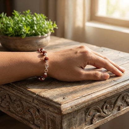 Rudraksha Bracelet Silver Plated
