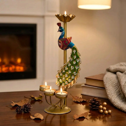 Crafted Peacock Tealight Holder