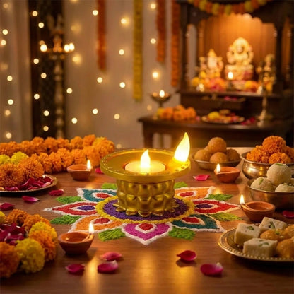 Water Pouring  Diya Led Light