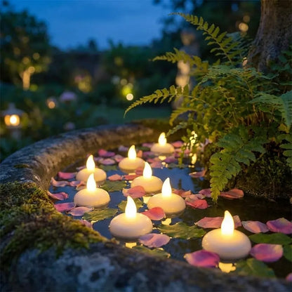 Flameless Floating Tea Lights (24 Pc)