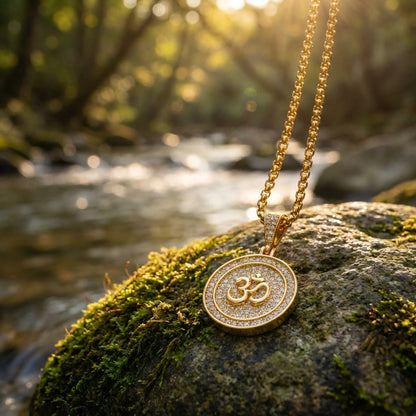 Om Symbol Pendant With Chain