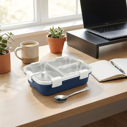 3-Compartment Stainless Steel Lunch Box