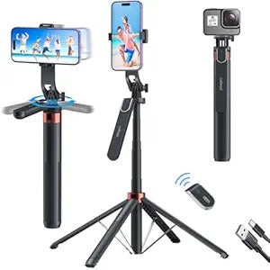 Extendable Flash 3 in 1 Selfie Stick Tripod with Bluetooth Remote