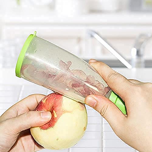 Vegetable and Fruit Peeler with Container – Stainless Steel Blade