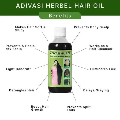 Adivasi Neelgiri Herbal Hair Oil Pack of 2