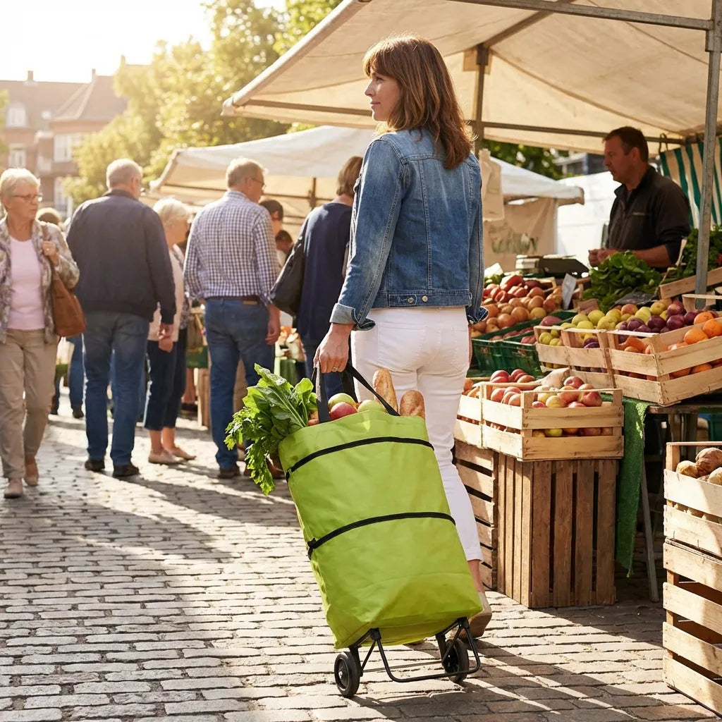 Folding Cart Bags Trolley Shopping Bag For Travel Luggage