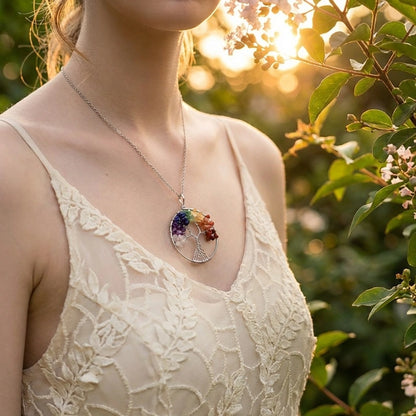 Tree of Life with 7 Chakra Pendant with chain