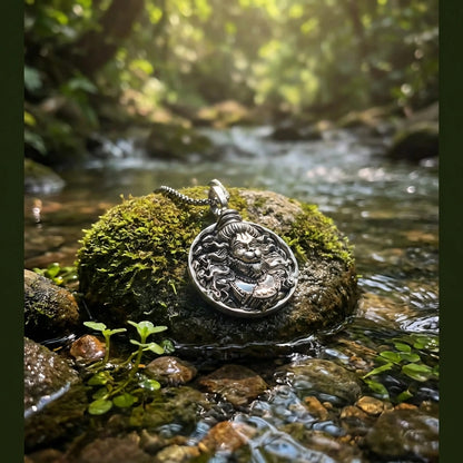 Hanuman Ji Pendant Oxodaised Silver Chain