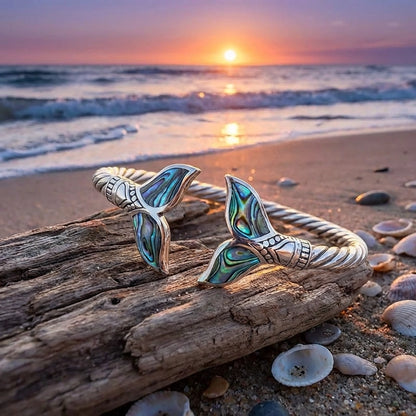 Abalone Shell Mermaid Tail Bangle Bracelet