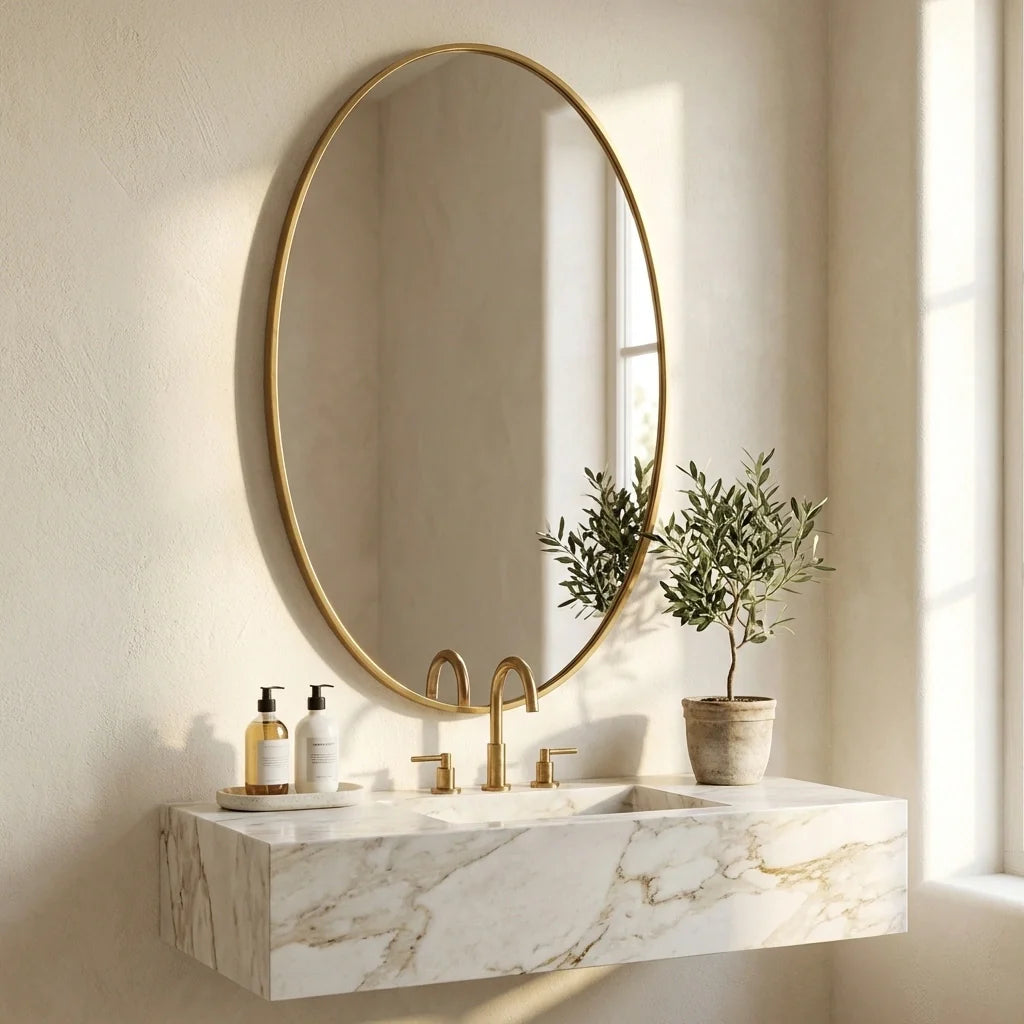 Oval Frameless Mirror Wall Sticker