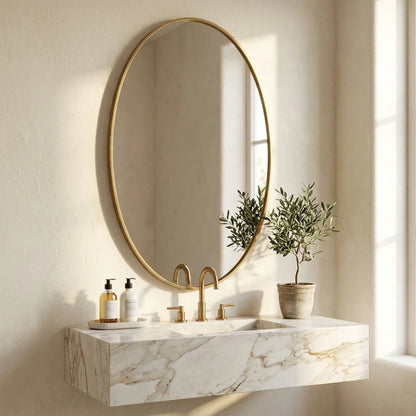 Oval Frameless Mirror Wall Sticker