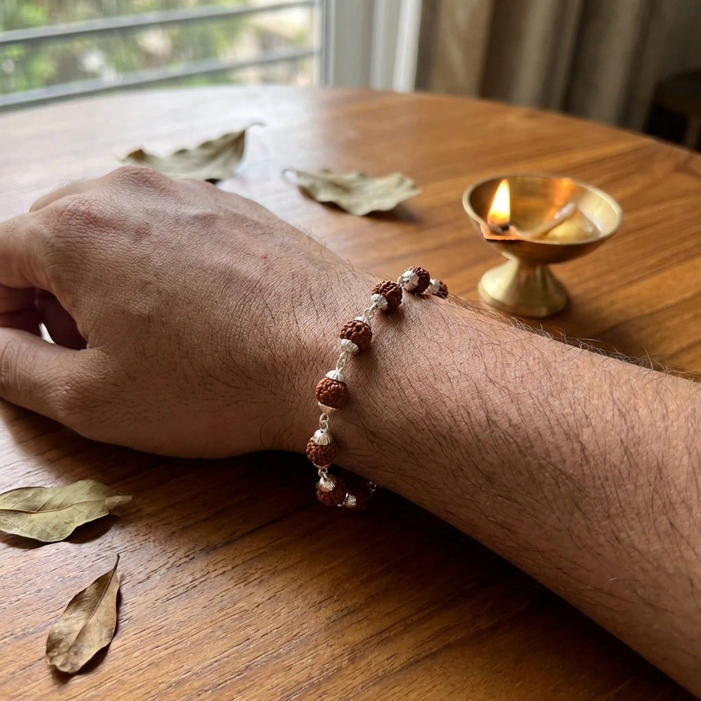 Rudraksha Bracelet Silver Plated
