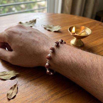 Rudraksha Bracelet Silver Plated