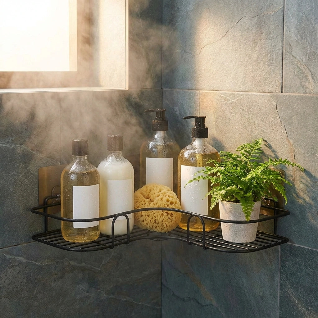 Metal Bathroom Corner Rack Storage Shelves