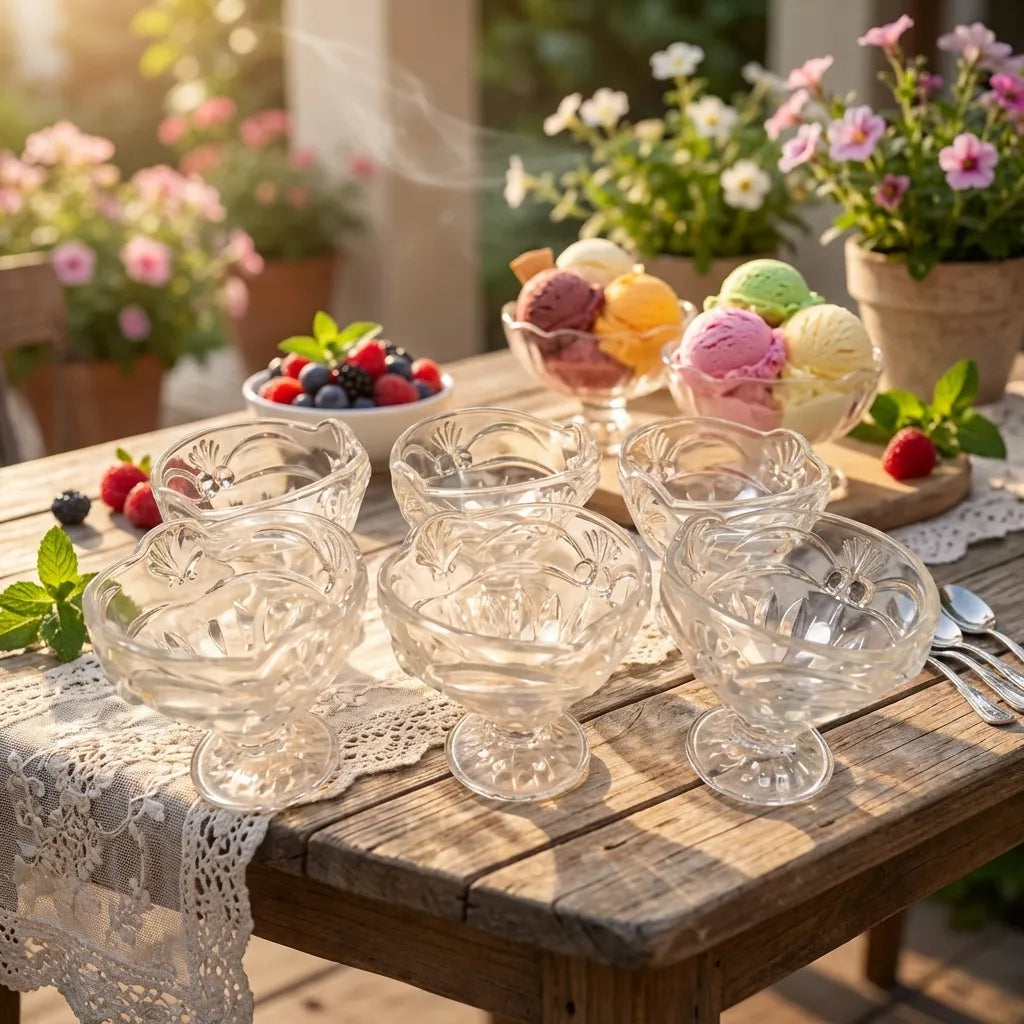 Glass Sundae Cup Set