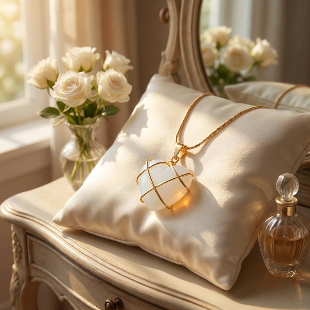 Fashion Metal Wrapped Love Heart Crystal Stone Pendant