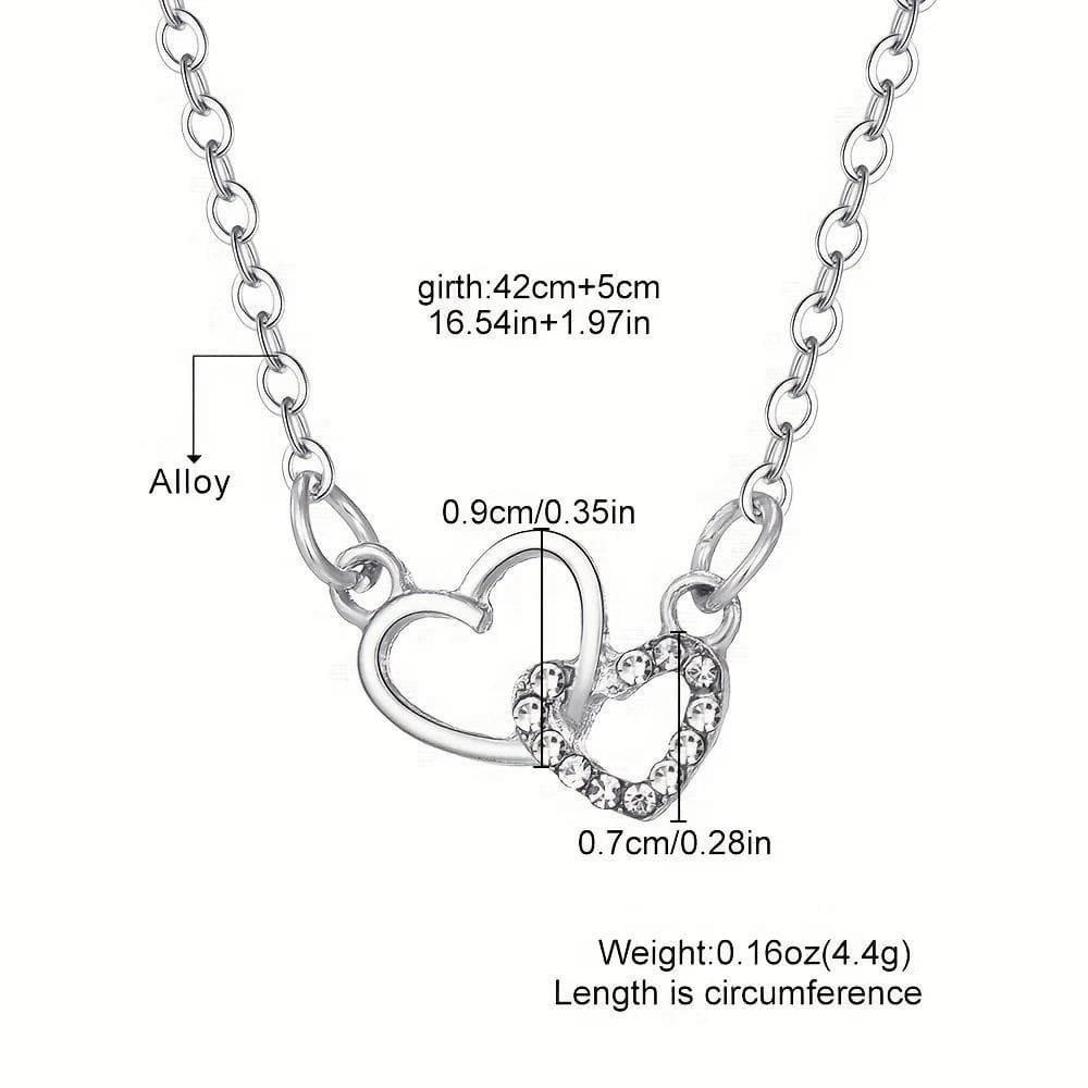 Women’s Dual Heart Pendant with Chain Micro Plating