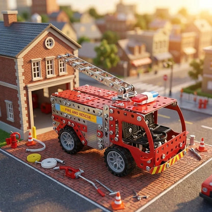 Metal Fire Truck Building Kit