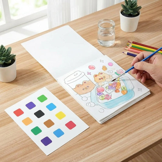Cartoon Art Coloring Painting Set for Kid's