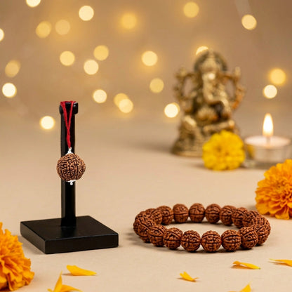 Maha SHivratri Combo - 5 Mukhi Rudraksha With Bracelet