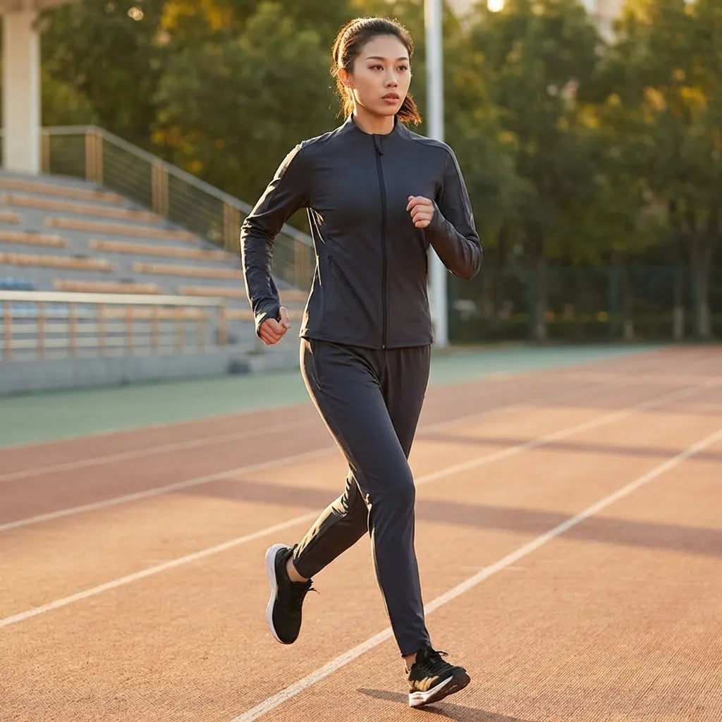Unisex Work Out Solid Track Suit