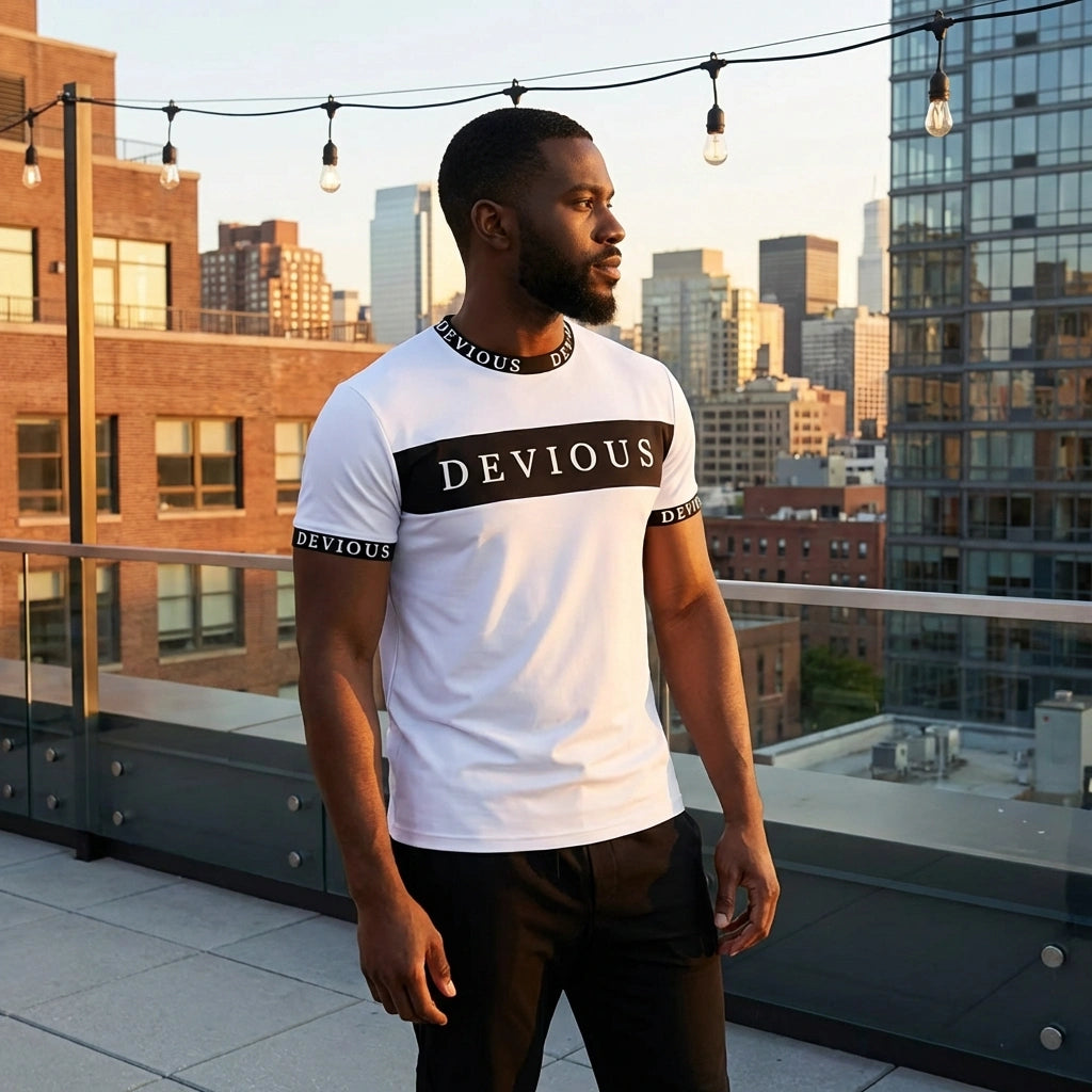 Contrast Print Cotton Tee