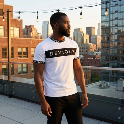 Contrast Print Cotton Tee