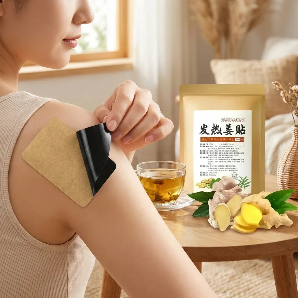 10-Pack Self-Heating Ginger Warming Patches – 8-Hour Gentle Comfort