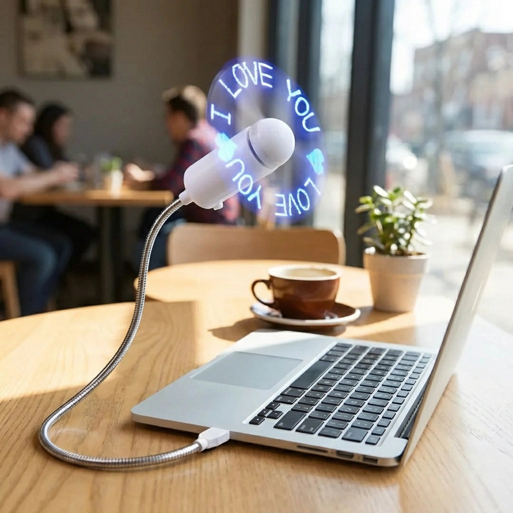 USB LED Fan with Programmable CD Customized Message