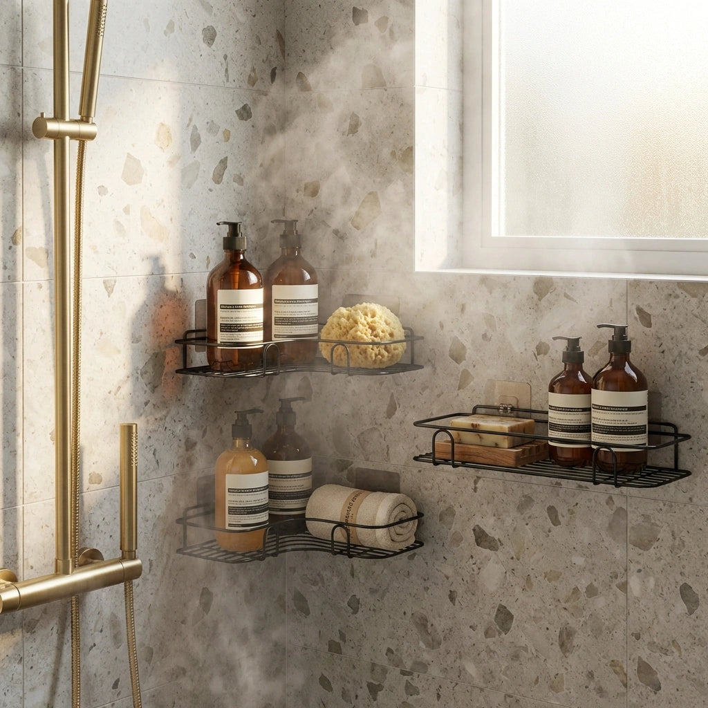 Metal Bathroom Corner Rack Storage Shelves