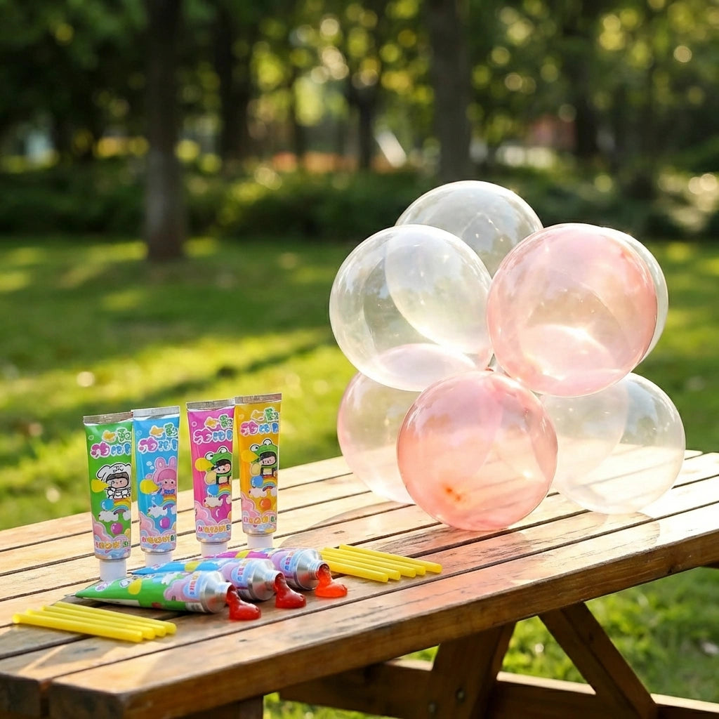 Blow Bubble Balloons Toys (Pack of 3 Tube)