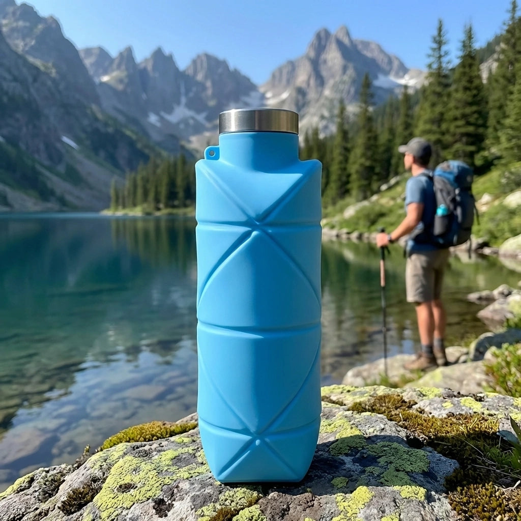 Foldable Silicone Water Bottle with Portable Buckle 700 ml (Pack of 2)