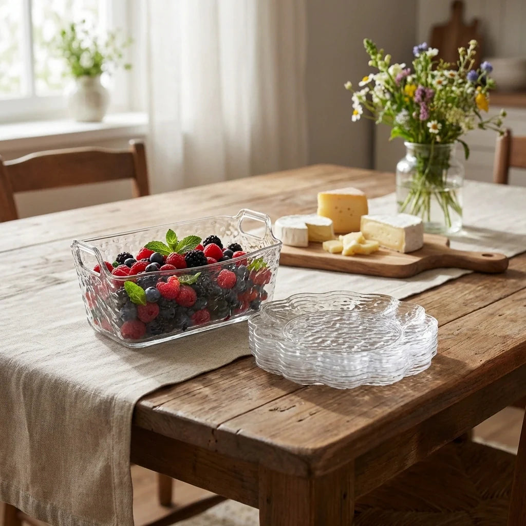Plastic Household Flower Design Plates