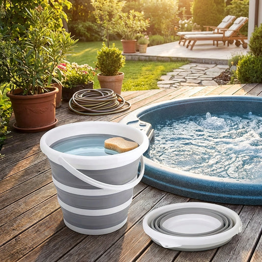 PVC Coated Collapsible Foldaway Bucket(Assorted Colors)