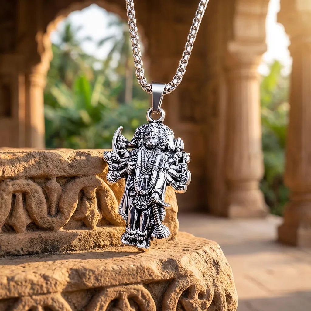 5 Mukhi Standing Hanumanji Pendant with Chain
