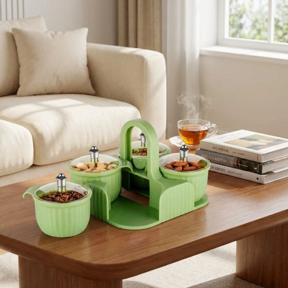 Multipurpose 4 pcs Storage Jar with Tray