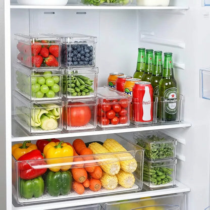 Plastic Refrigerator Organizer Bins Set Of 2