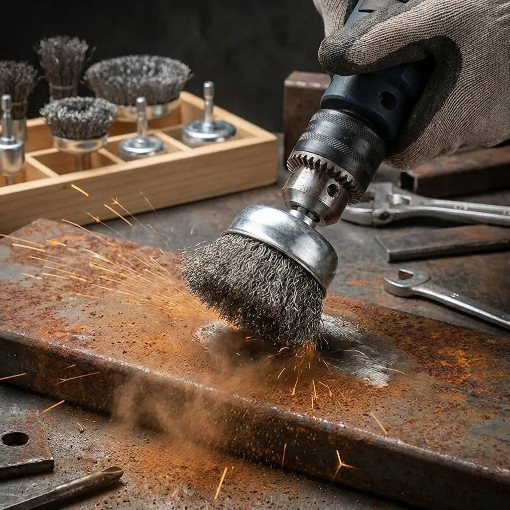 Drill-Powered Wheel Brush