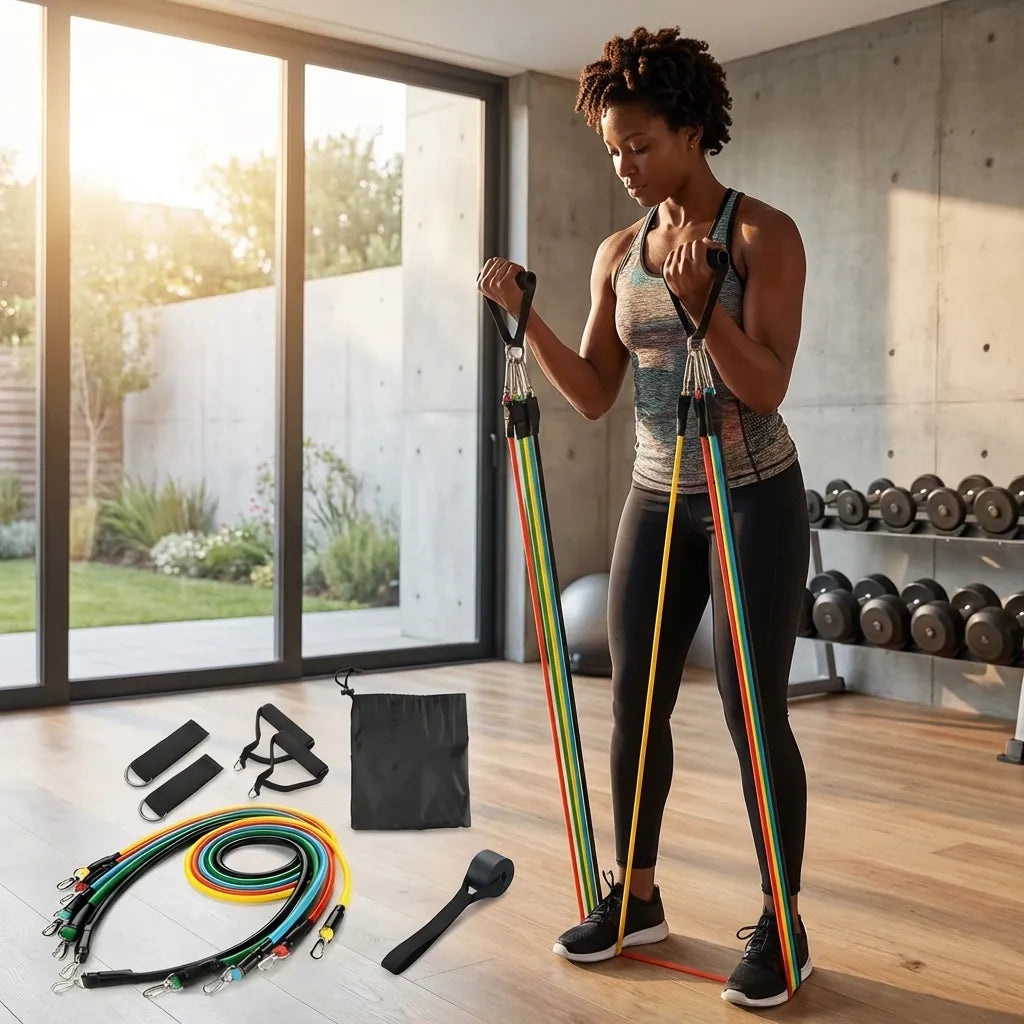 11 Pcs Resistance Band Set For Men & Women
