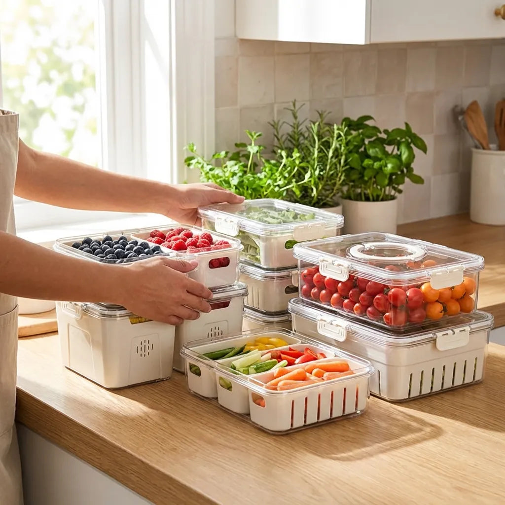 4 Compartment Fridge Storage
