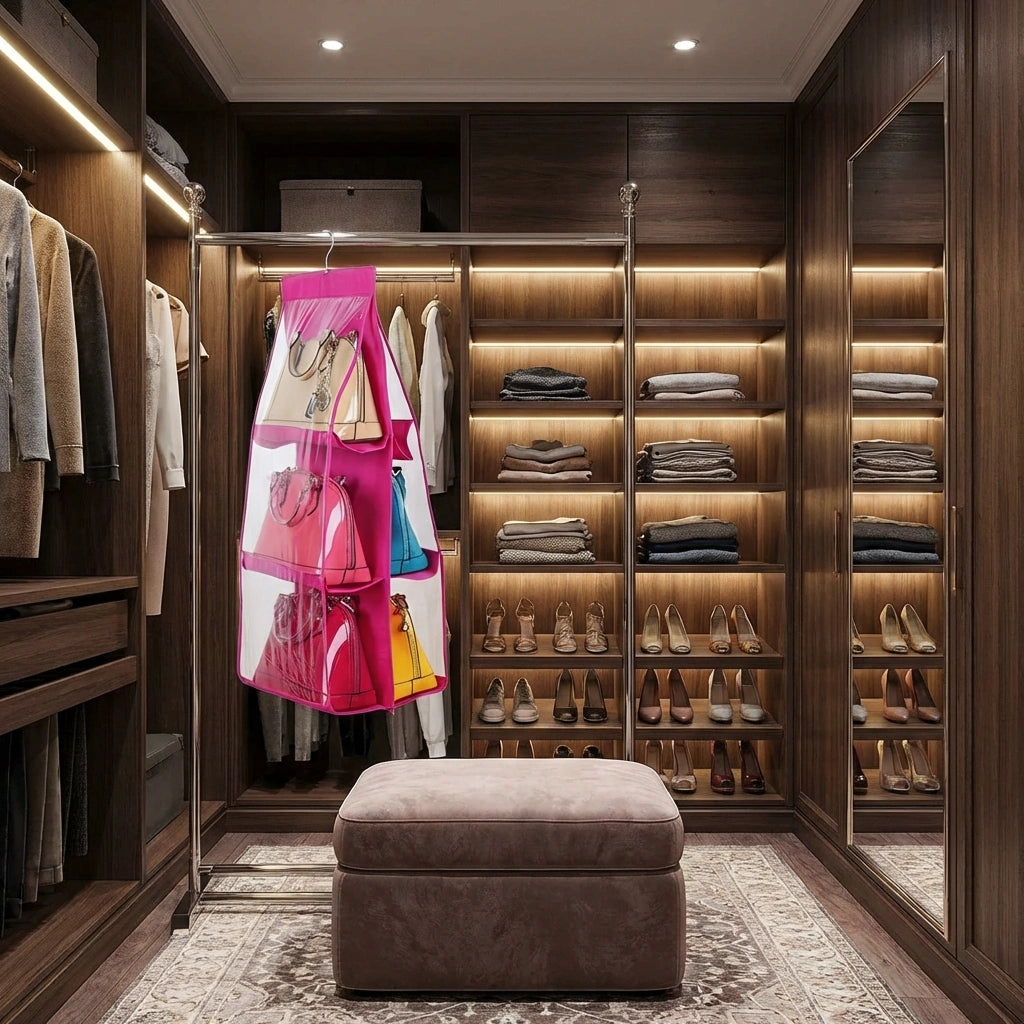 6 Pocket PVC Storage Organizer Hanging Bags
