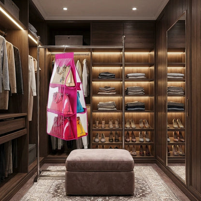 6 Pocket PVC Storage Organizer Hanging Bags