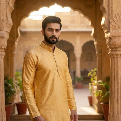 Elegant Yellow Festive Kurta