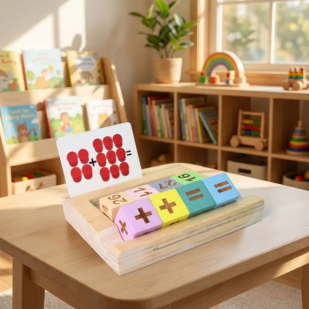 Wooden Math Flash Card Game
