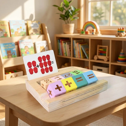 Wooden Math Flash Card Game