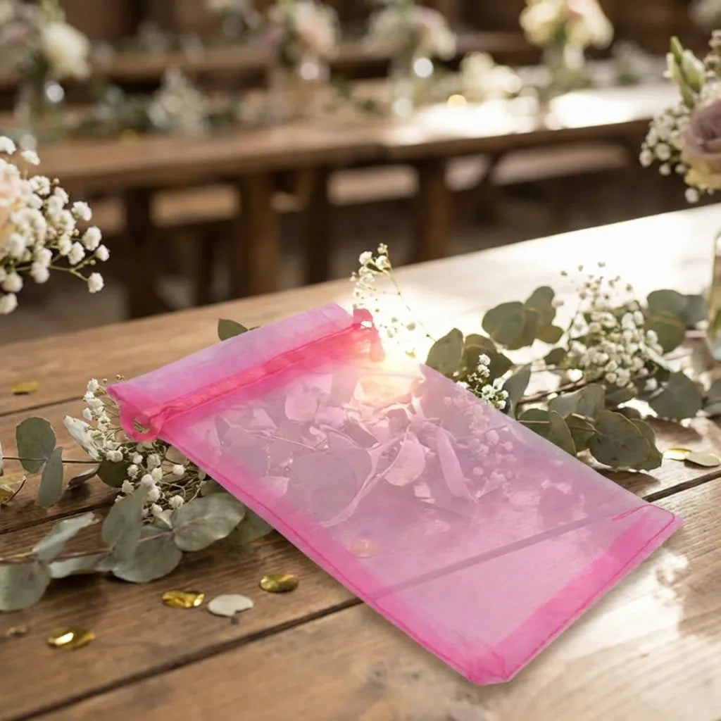 Organza Drawstring Gift Bags – 100 Pcs