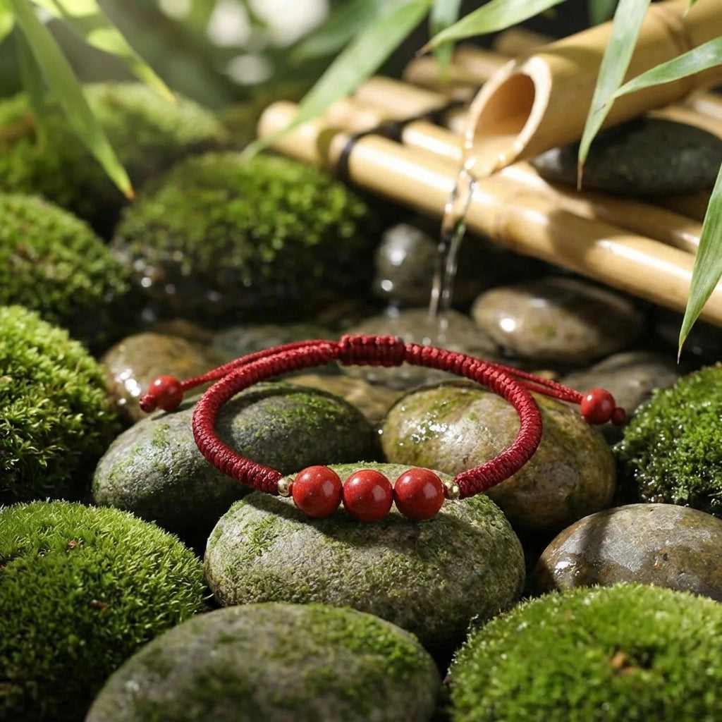Hand-Woven Cinnabar Small Beads Bracelet