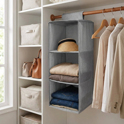 Hanging Wardrobe Organizer- 3 Shelves