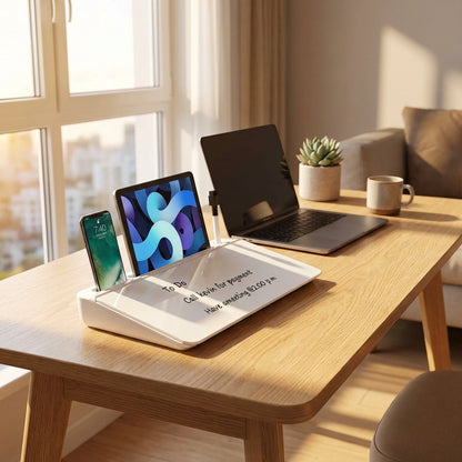 Glass Dry-Erase Desk Organizer