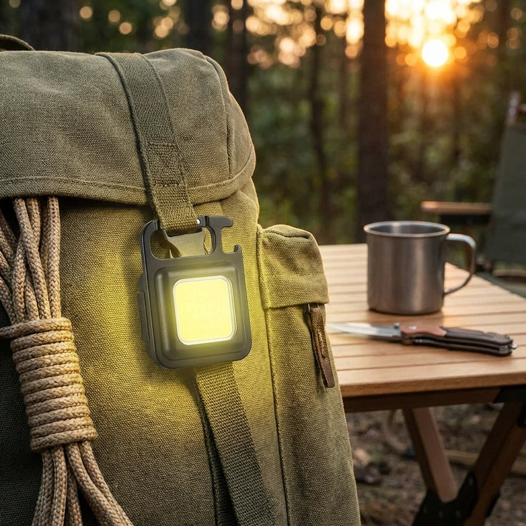Mini LED COB Flashlight , Keychain Light, 500 Lumen Rechargeable Flashlights